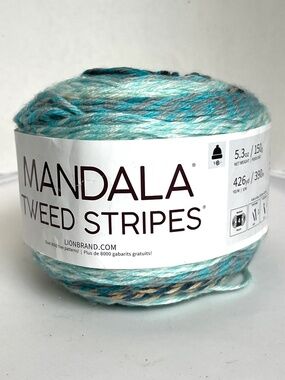 Lion Brand Cake Mandala Tweed Stripes  5.3 oz 150 g 100% Acrylic #206 Horseshoe